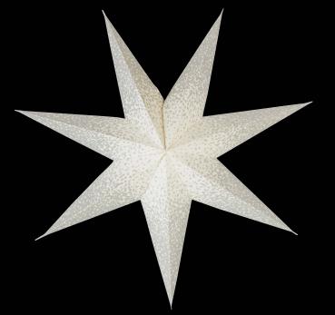 Baby Meteor Silvercrash white  - Foldable glowing Paperstar with 7 points, 40 cm